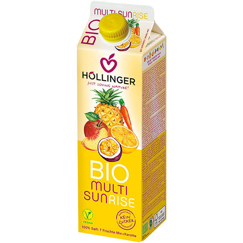 Βιολογικός χυμός κοκτέιλ φρούτων SUNRISE της HOLLINGER.